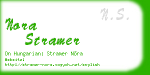 nora stramer business card